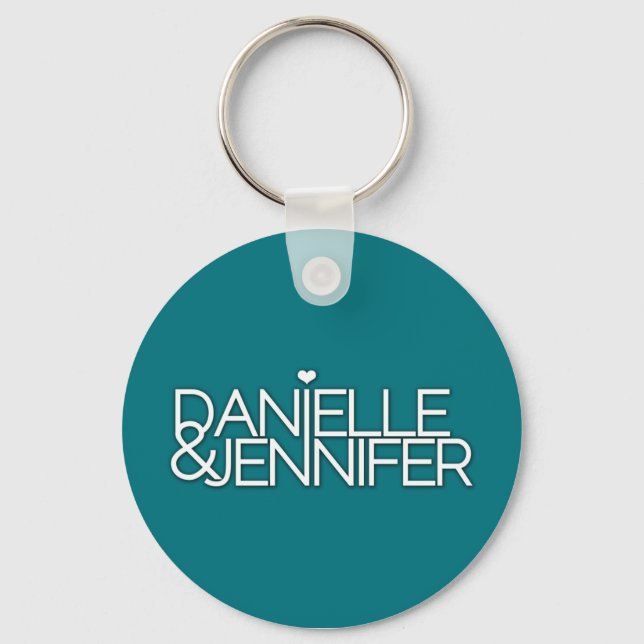 Danielle och Jennifer Teal Keychain Nyckelring (Framsida)