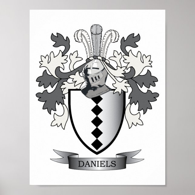 Daniels Family Crest Jackar av Arm Poster (Framsidan)