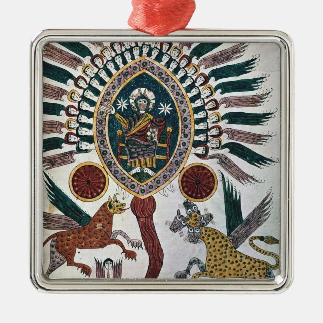 Daniels vision av fyra beaster och guden julgransprydnad metall (Framsidan)