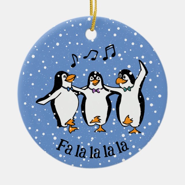 Daning Singing Penguins Design Ceramic Ornament (Framsidan)