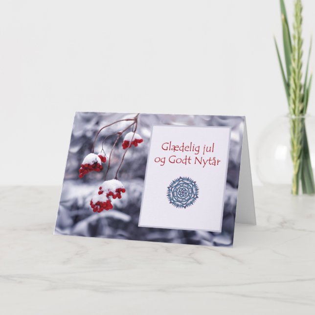 Danish Christmas Card, Gaedelig jul og Godt Nytar Helgkort (Framsida)