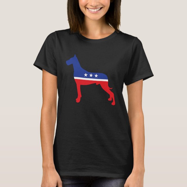 Danish Dog  Political Symbol Election Mascot T Shirt (Framsida)