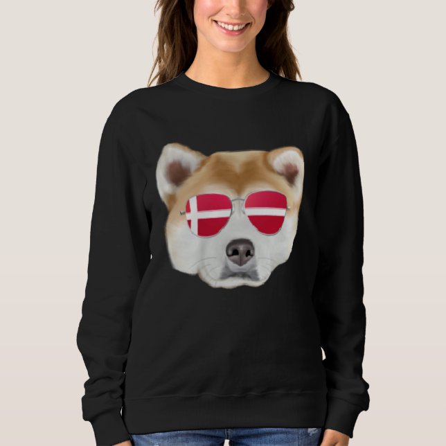Danish Flag Akita Dog Denmark Pocket T Shirt (Framsida)