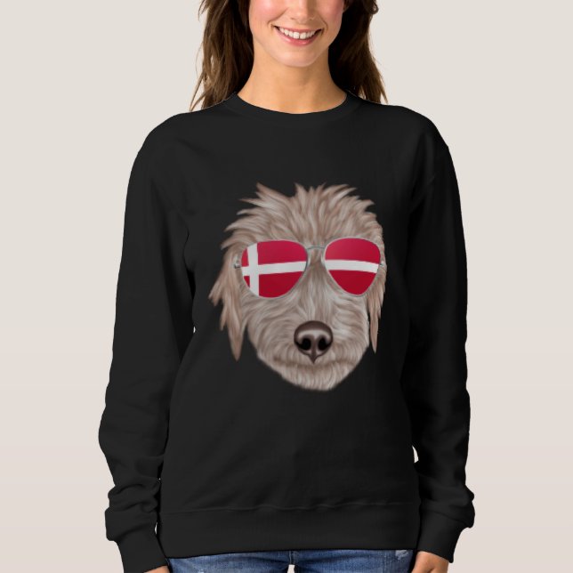 Danish Flag Bedlington Terrier Dog Denmark Pocket T Shirt (Framsida)