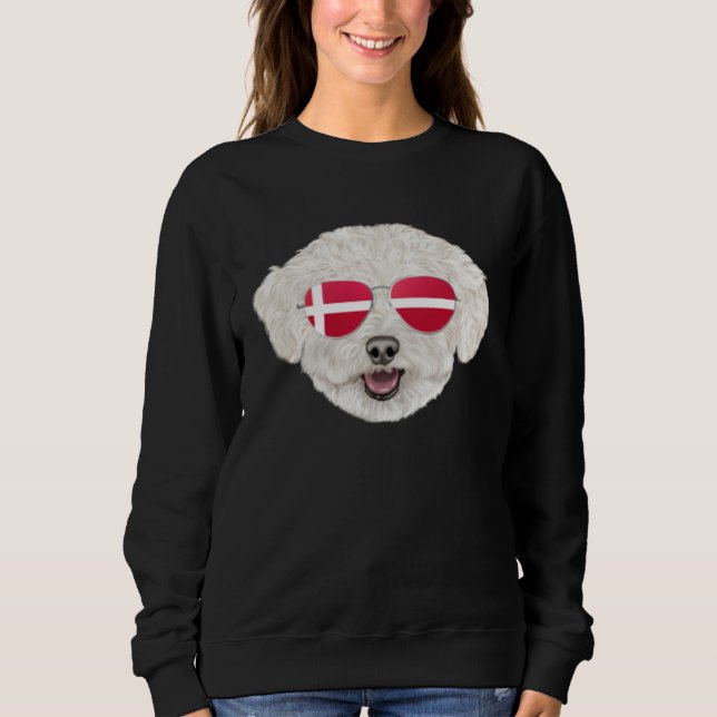 Danish Flag Bichons Frise Dog Denmark Pocket T Shirt (Framsida)