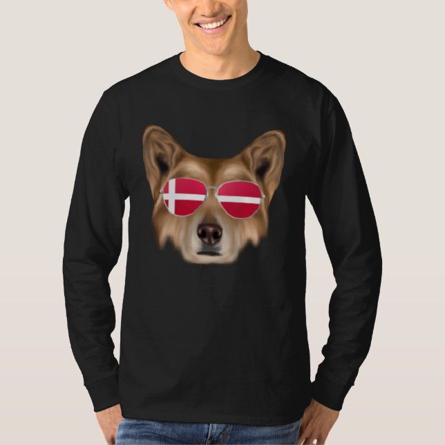 Danish Flag Chinese Crested Dog Denmark Pocket T Shirt (Framsida)