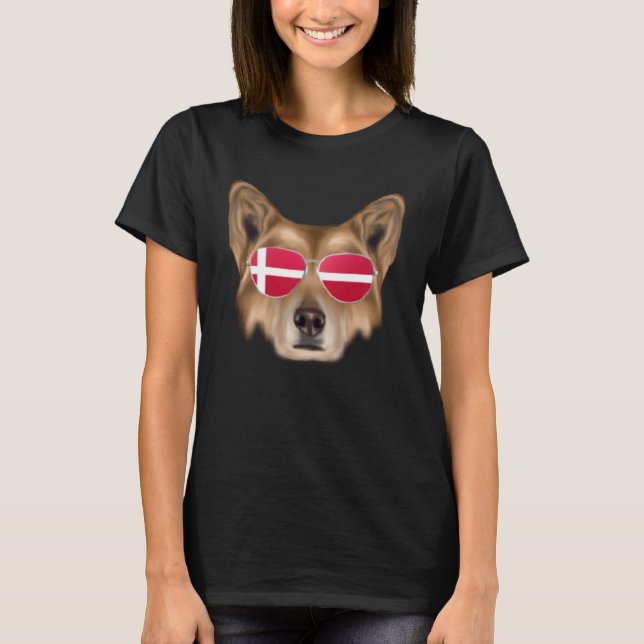 Danish Flag Chinese Crested Dog Denmark Pocket T Shirt (Framsida)