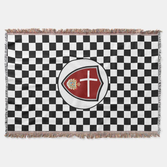 Danish flag-coat arms throw blanket filt (Framsidan)