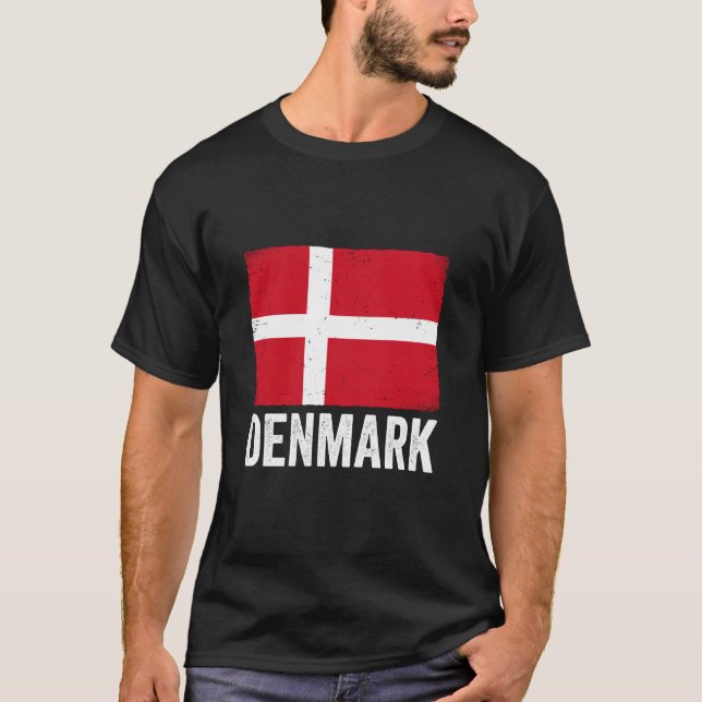 Danish Flag Denmark 1 T Shirt (Framsida)