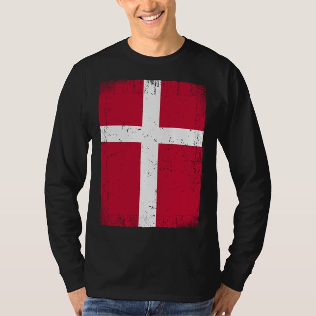 Danish Flag Denmark T Shirt (Framsida)