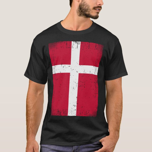 Danish Flag Denmark T Shirt (Framsida)