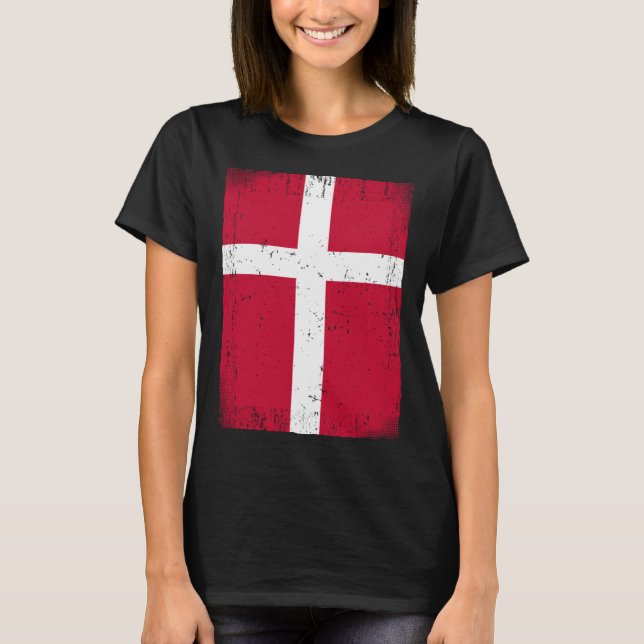 Danish Flag Denmark T Shirt (Framsida)