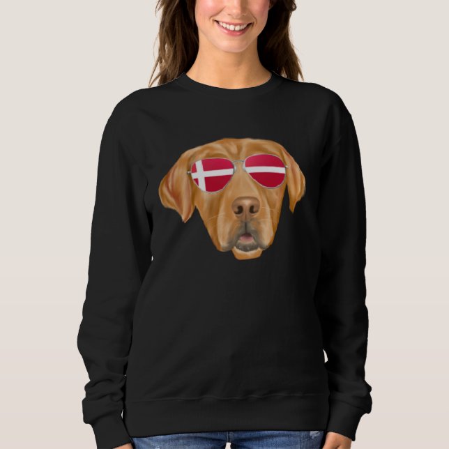 Danish Flag Golden Retriever Dog Denmark Pocket T Shirt (Framsida)