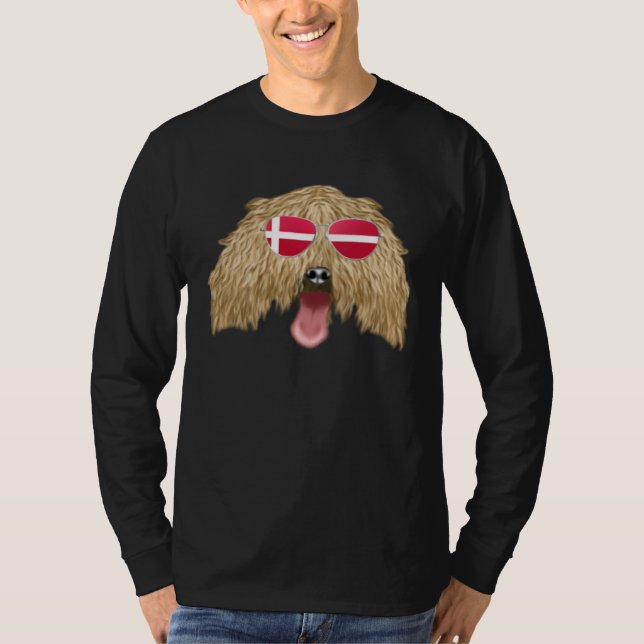 Danish Flag Italian Greyhound Dog Denmark Pocket T Shirt (Framsida)