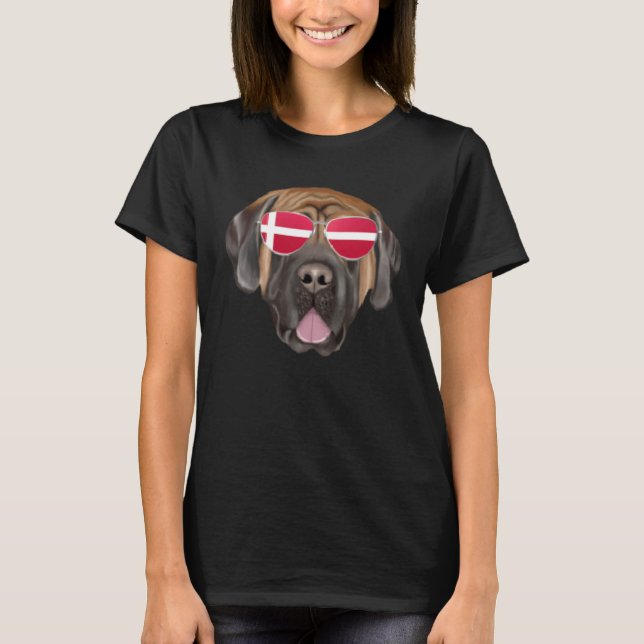 Danish Flag Mastiff Dog Denmark Pocket T Shirt (Framsida)