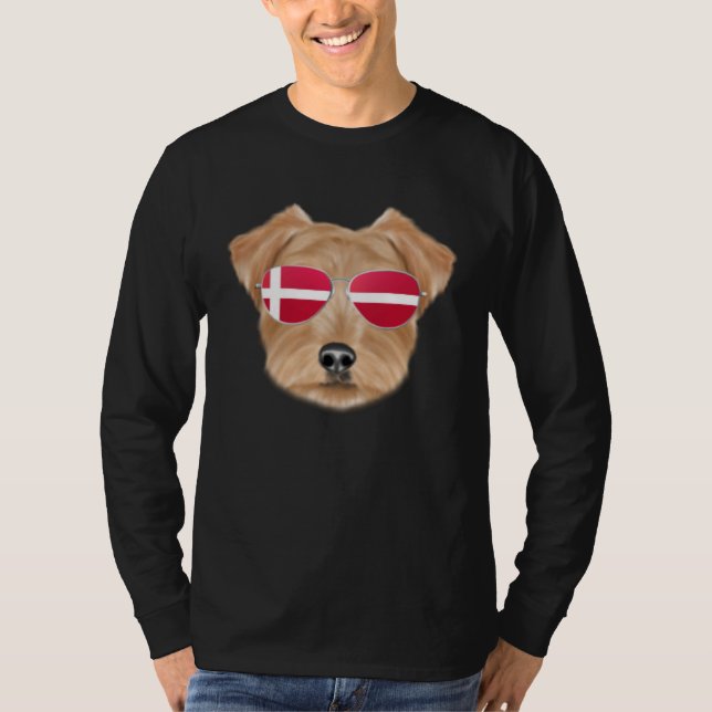 Danish Flag Norfolk Terrier Dog Denmark Pocket T Shirt (Framsida)