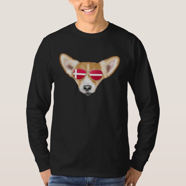 Danish Flag Pembroke Welsh Corgi Dog Denmark Pocke T Shirt (Framsida)