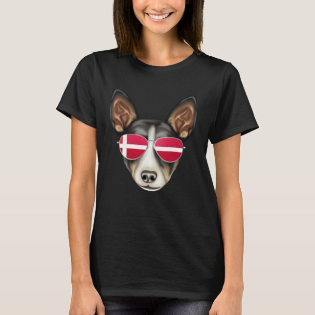 Danish Flag Rat Terrier Dog Denmark Pocket T Shirt (Framsida)