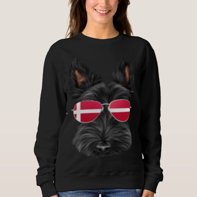 Danish Flag Scottish Terrier Dog Denmark Pocket T Shirt (Framsida)