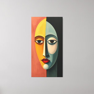Danishq-uttryck Vibrant Minimalist Ansikte Canvastryck