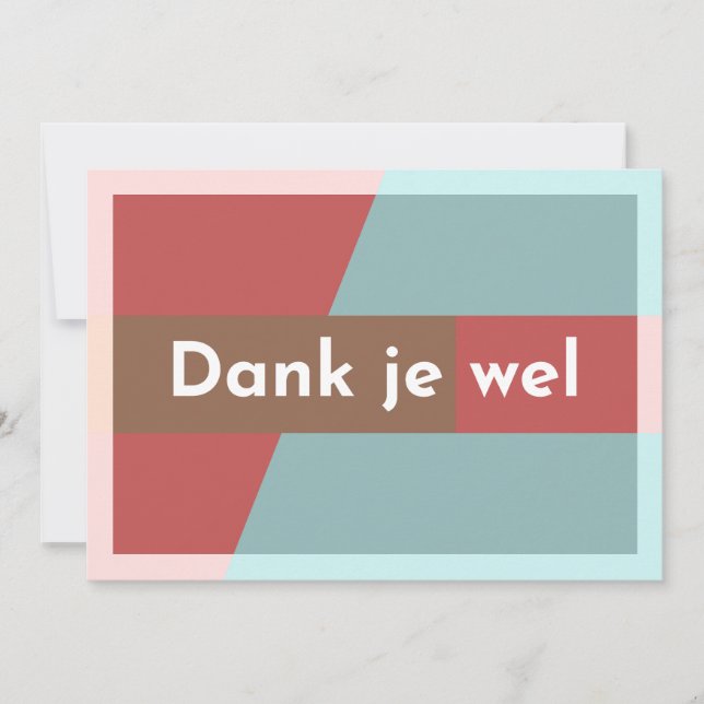 "Dank je wel" Tack Kort (Framsida)