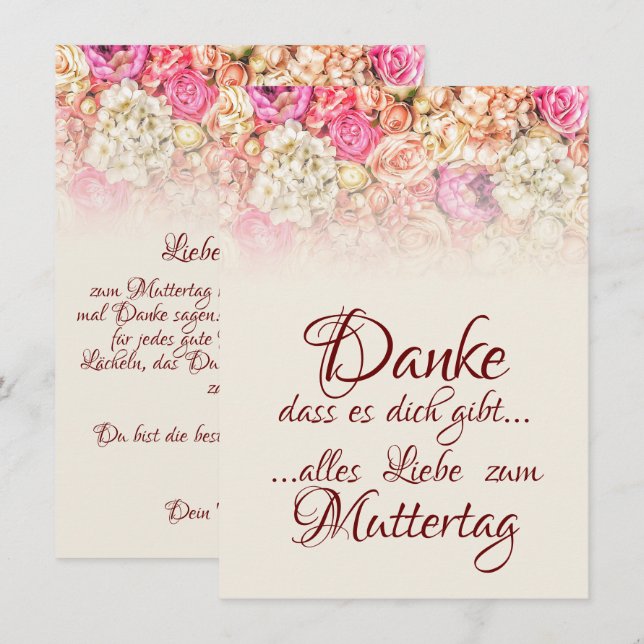 Danke, dass es dich gibt - Muttertag (Fram/baksida)