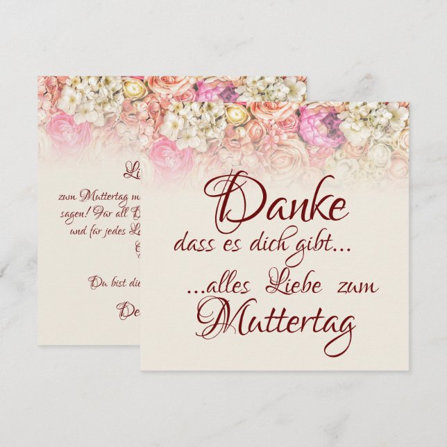 Danke, dass es dich gibt - Muttertag (Fram/baksida)