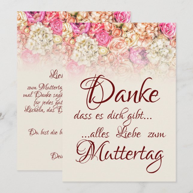 Danke, dass es dich gibt - Muttertag (Fram/baksida)