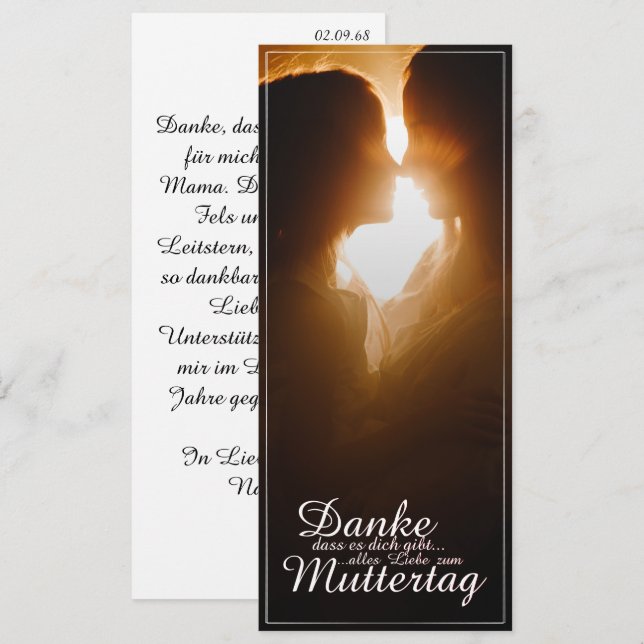 Danke, dass es dich gibt - Muttertag (Fram/baksida)
