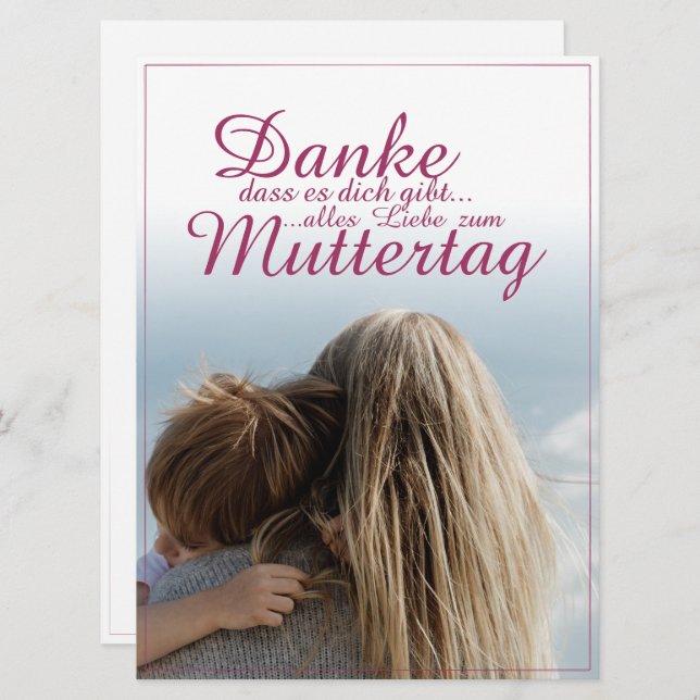 Danke, dass es dich gibt, Muttertag, Mutter & Kind (Fram/baksida)