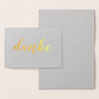 Danke German Tack Elegant Push Script Folierat Kort