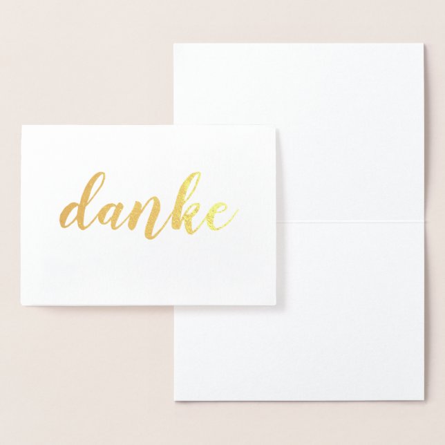 Danke German Tack Elegant Push Script Folierat Kort (Display)
