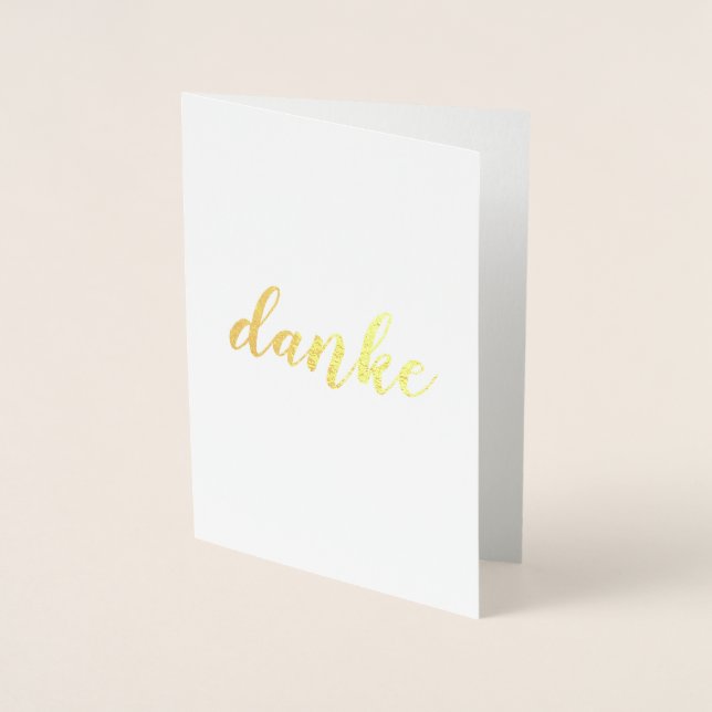 Danke German Tack Penselskript Elegant Folierat Kort (Framsida)