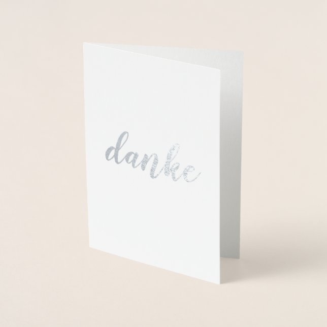 Danke German Tack Penselskript Elegant Folierat Kort (Framsida)