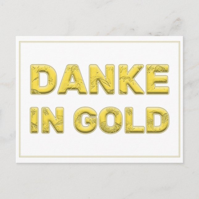 Danke in Gold! Vykort (Framsida)
