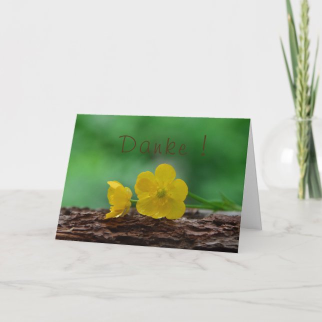Danke mit gelbe Blüten Kort (Framsida)
