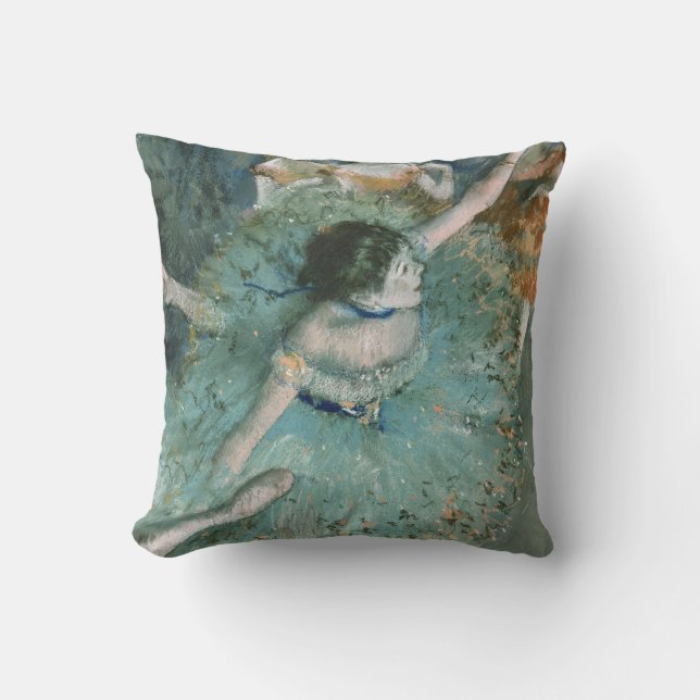 Danker (dansare in Grönt) Edgar Degas Kudde (Framsida)