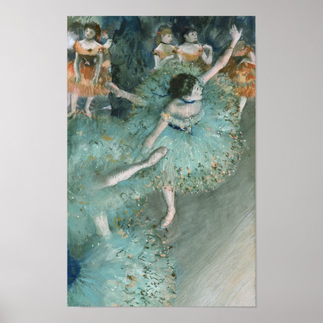 Danker (dansare in Grönt) Edgar Degas Poster (Framsidan)