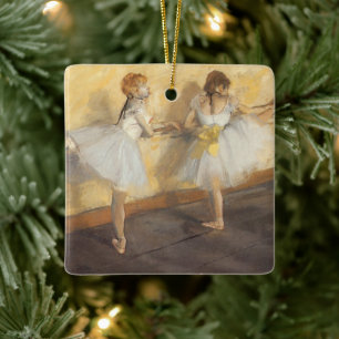 Dankers vid Pub vid Edgar Degas, Vintage Ballet Julgransprydnad Keramik