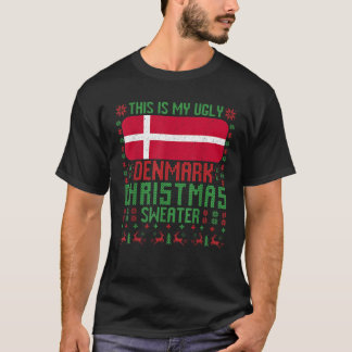 Danmark Äkta julsötare Danmark Flagga för Da T Shirt
