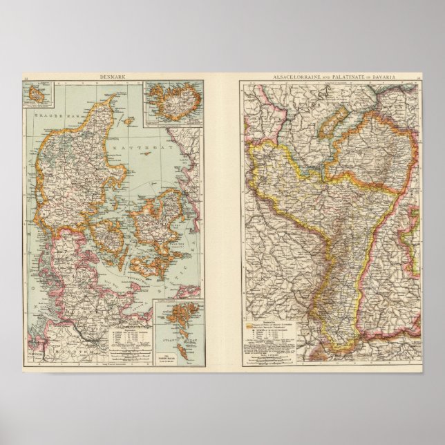 Danmark, Alsace Lorraine, Palatinate Poster (Framsidan)
