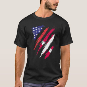 Danmark American Grown Flagga USA Patriot Heritage T Shirt