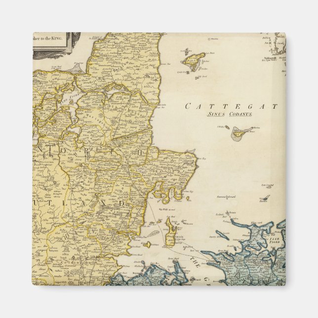 Danmark Atlas Karta Magnet (Framsidan)