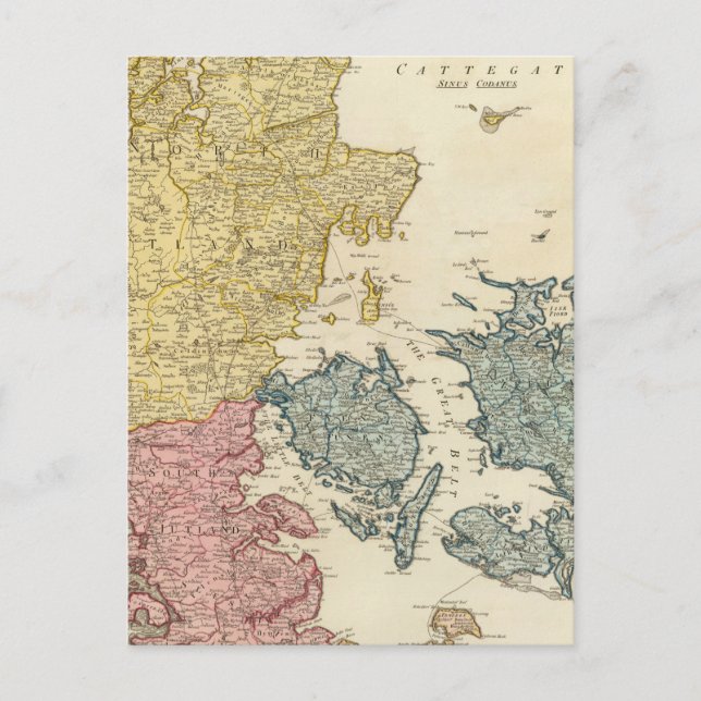 Danmark Atlas Karta Vykort (Framsida)