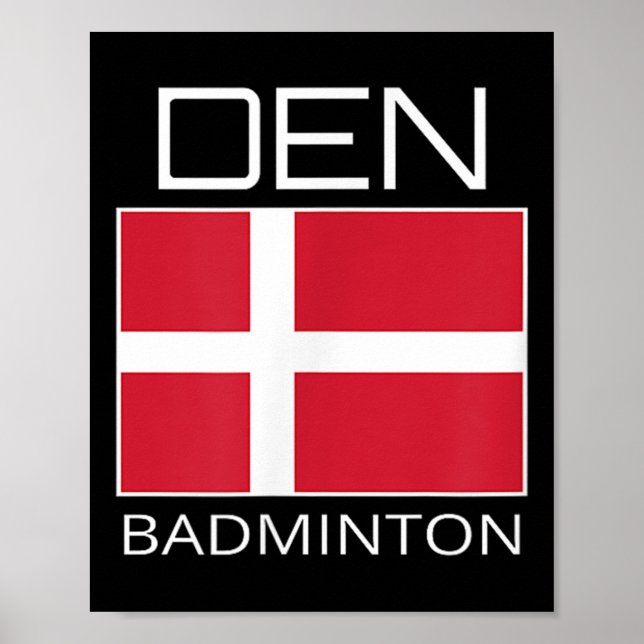Danmark Badminton Team Dansk Idrottsman Den Flagga Poster (Framsidan)