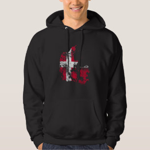 Danmark bedrövade flagga sweatshirt