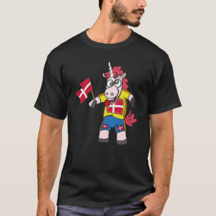 Danmark Crazy Unicorn T Shirt