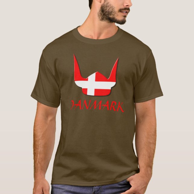 Danmark Danmark för hjälmViking flagga design T-shirt (Framsida)