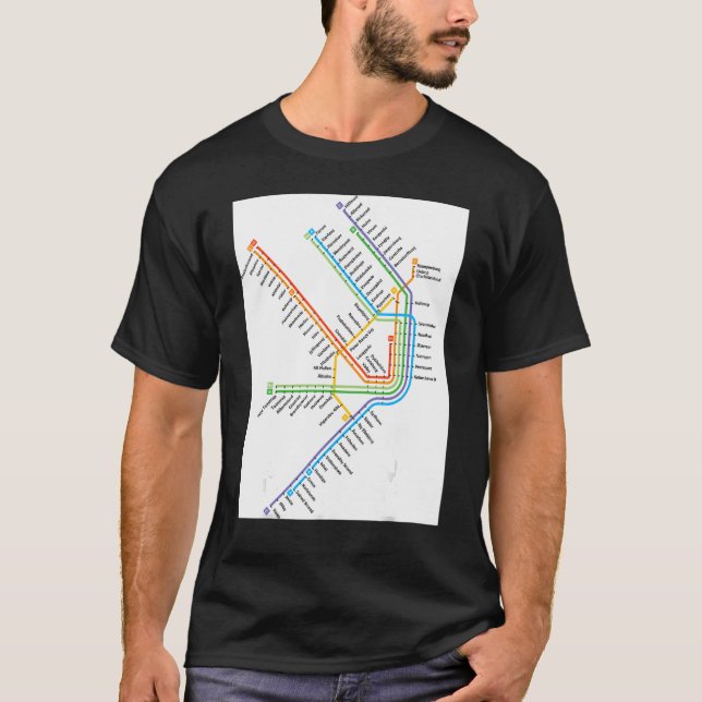 Danmark  Danmark  Tågkarta T Shirt (Framsida)