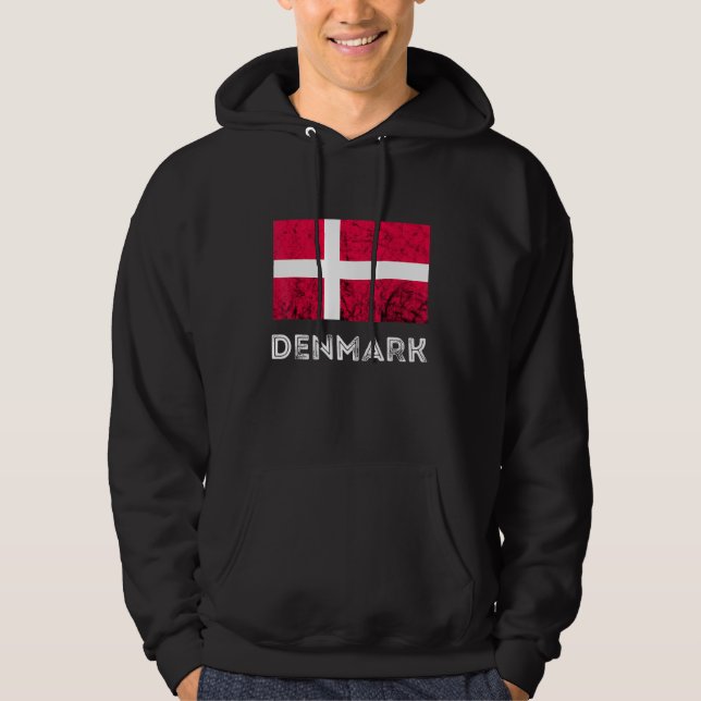 Danmark Dannebrog Danish Flagga Dansk Roots Danish Hoodie (Framsida)